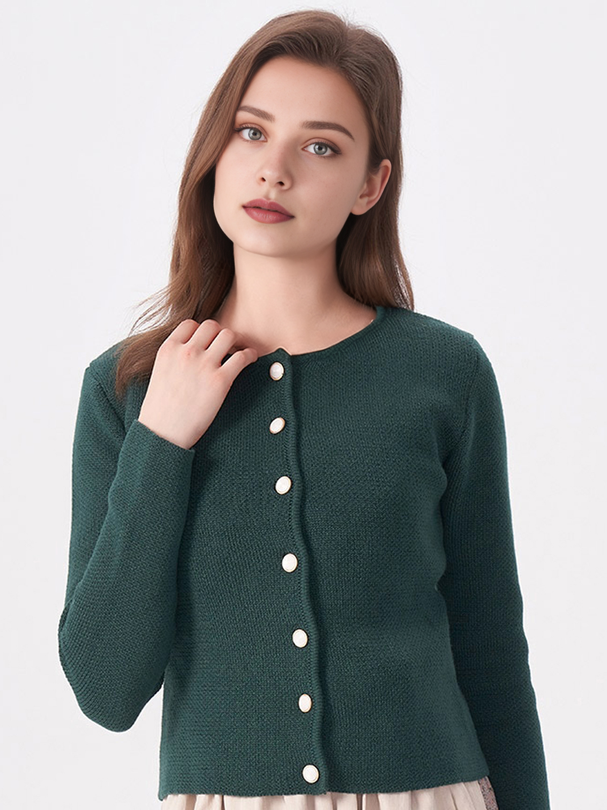 Graues Dirndl mit Strickmuster