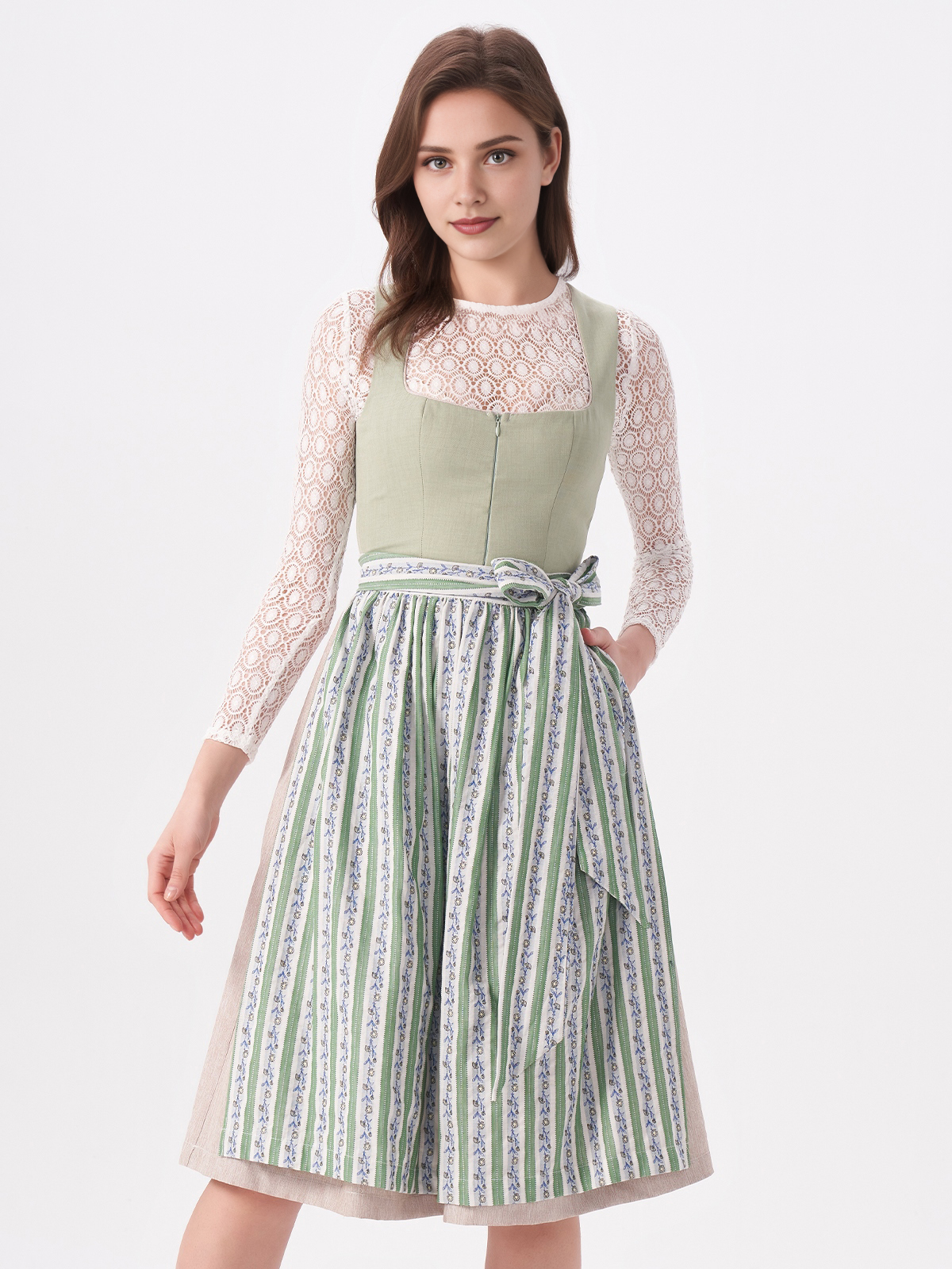 Dirndl in Grün mit perfekter Passform