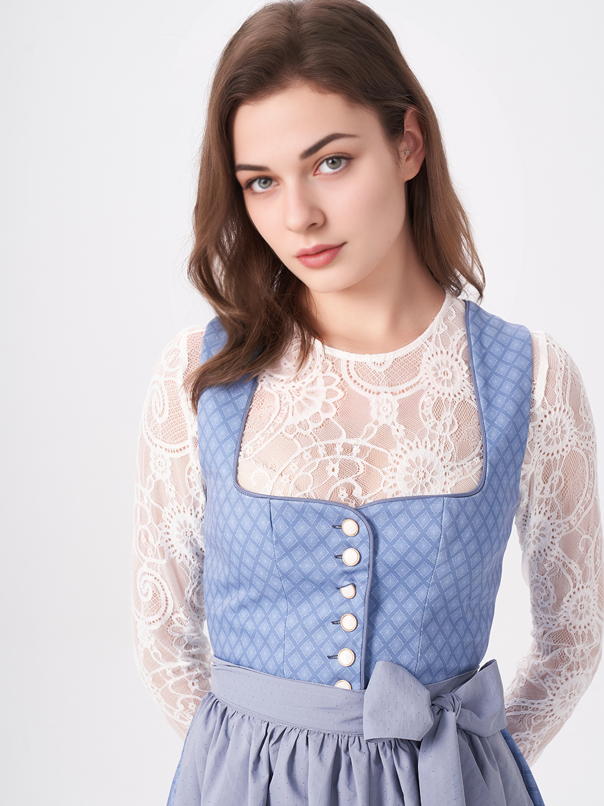 Dirndl Hellblau Samt