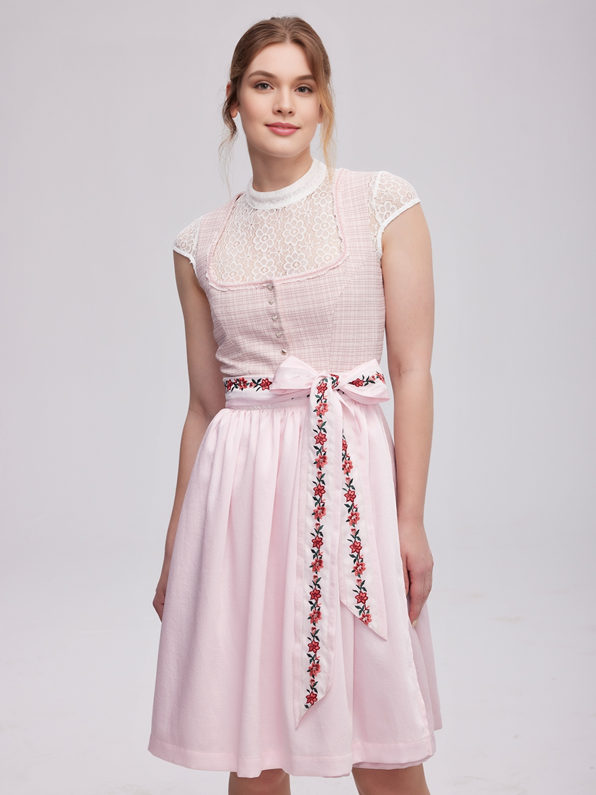 Dirndl Blau in Rosa
