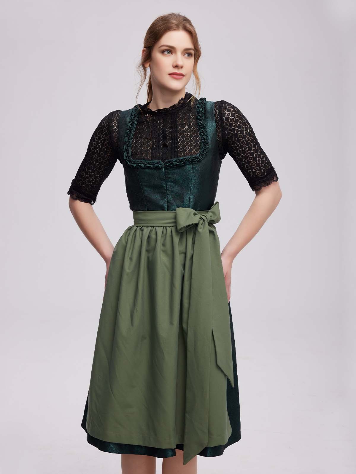 Elegantes schwarzes Mieder mit Spitzenbesatz