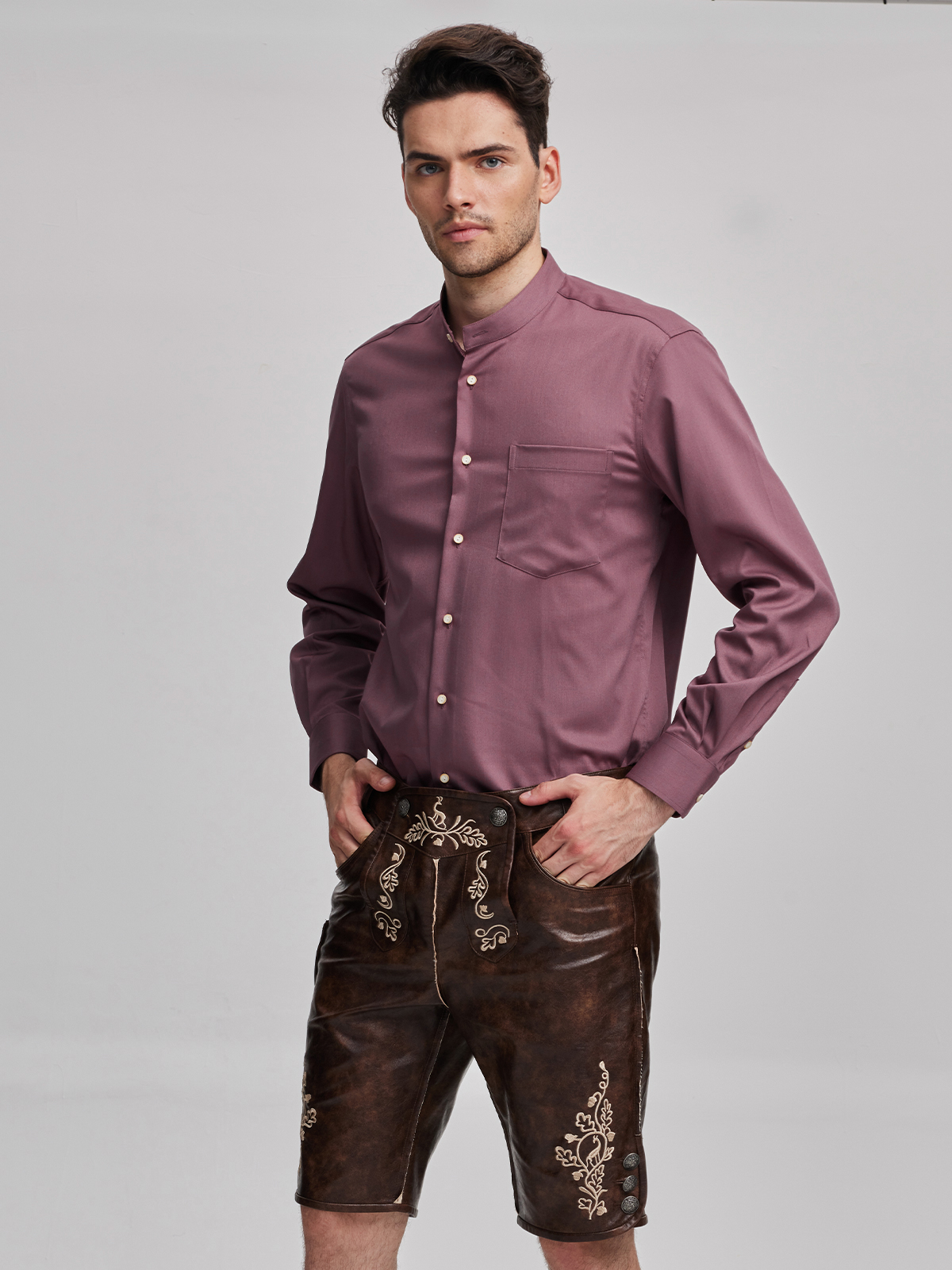 Elegante rosa Dirndlbluse mit Rüschen