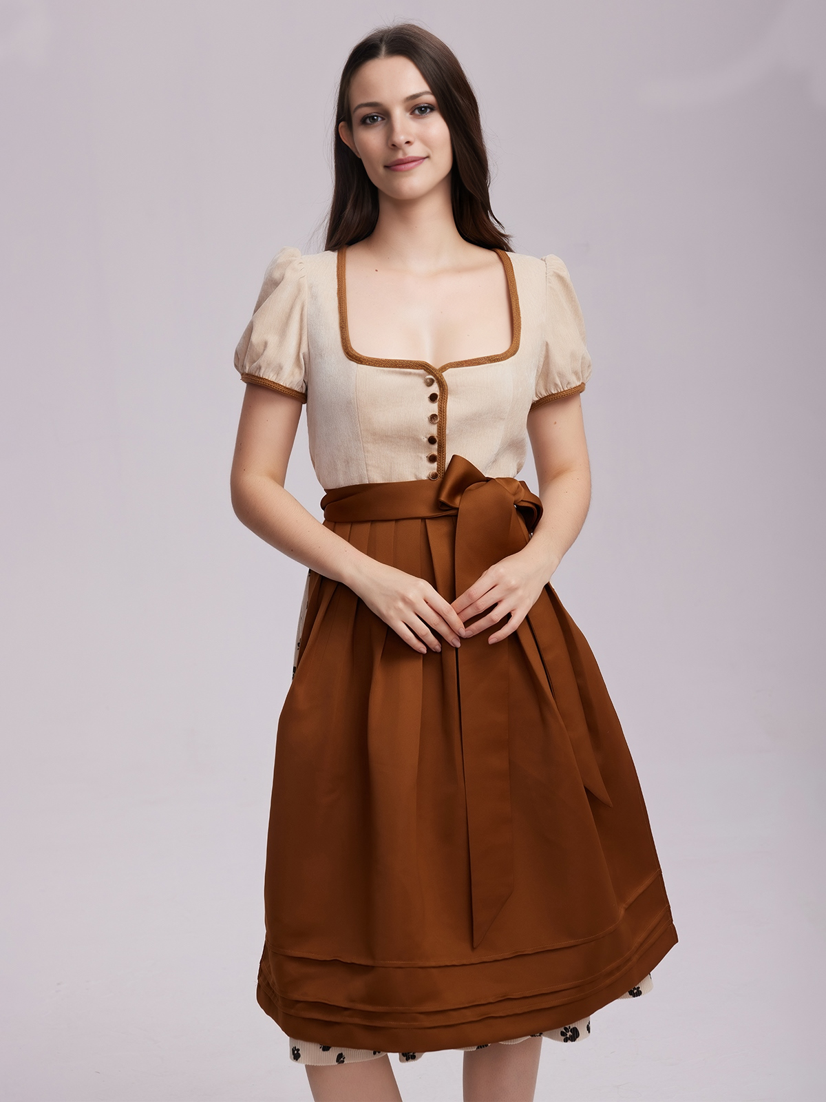 Modernes braunes Dirndl von Ehreer