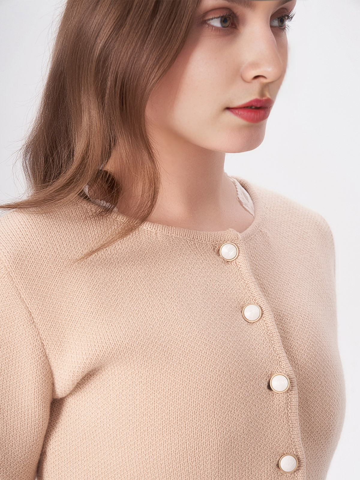 Moderne Dirndl Bluse Lang in Braun