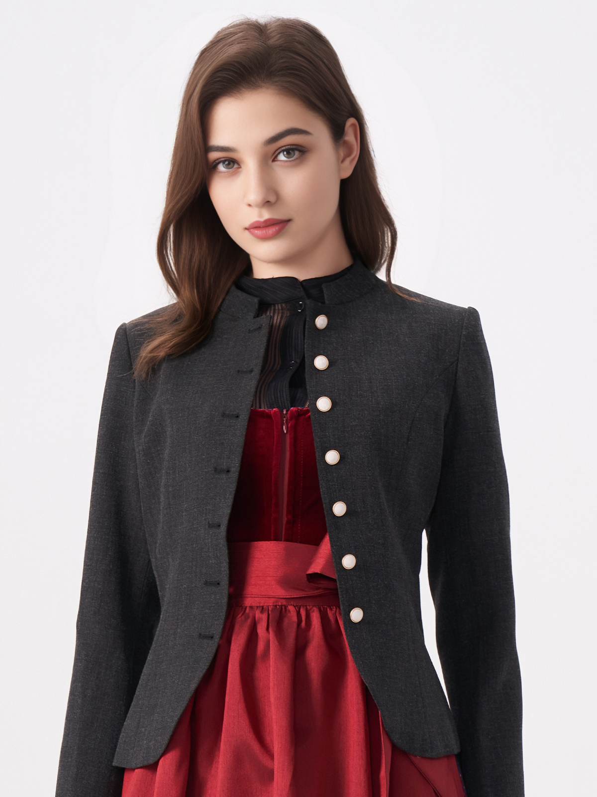 Modernes Dirndl in blau-schwarz