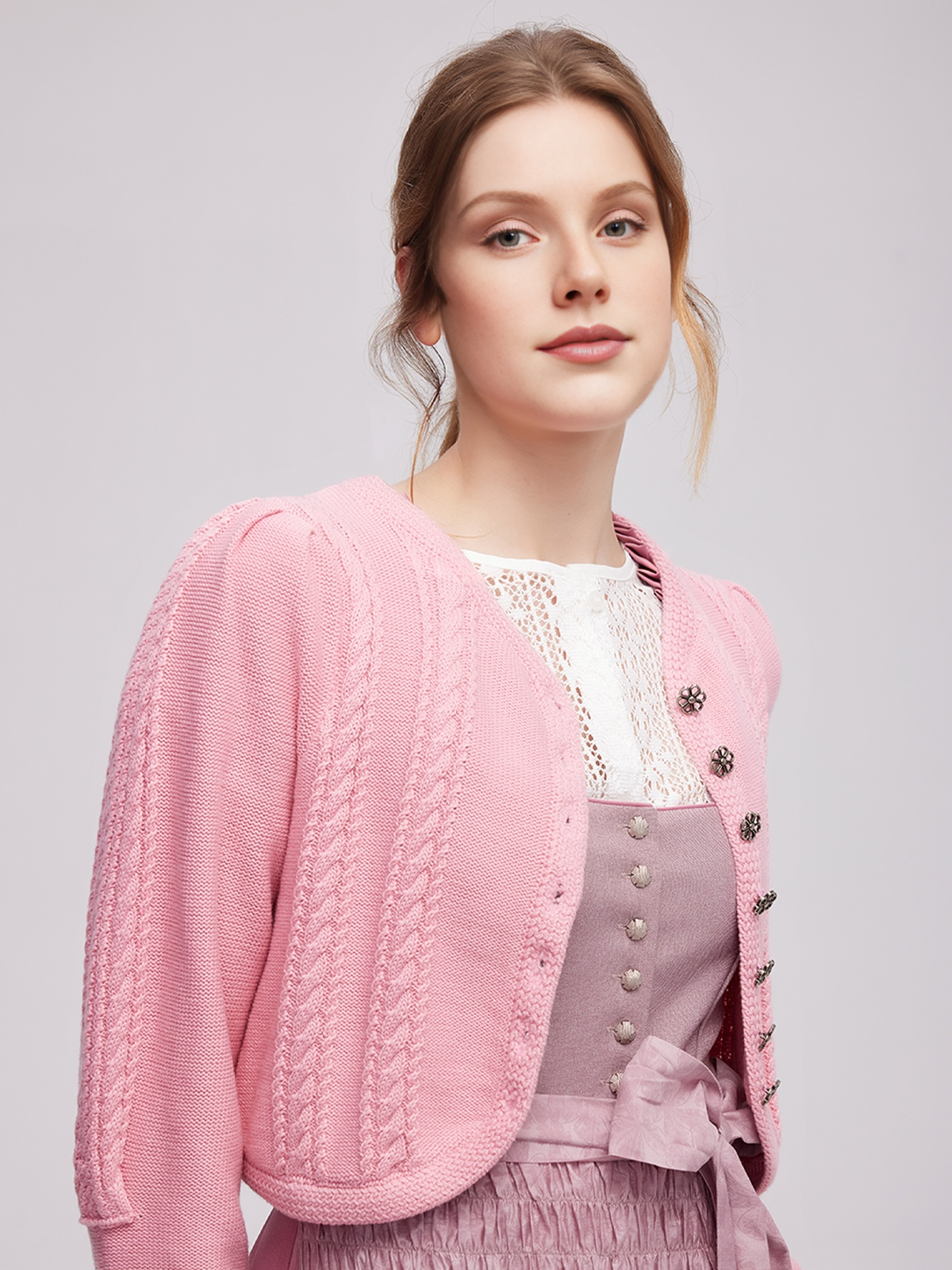 Dirndl Bluse in Rosa