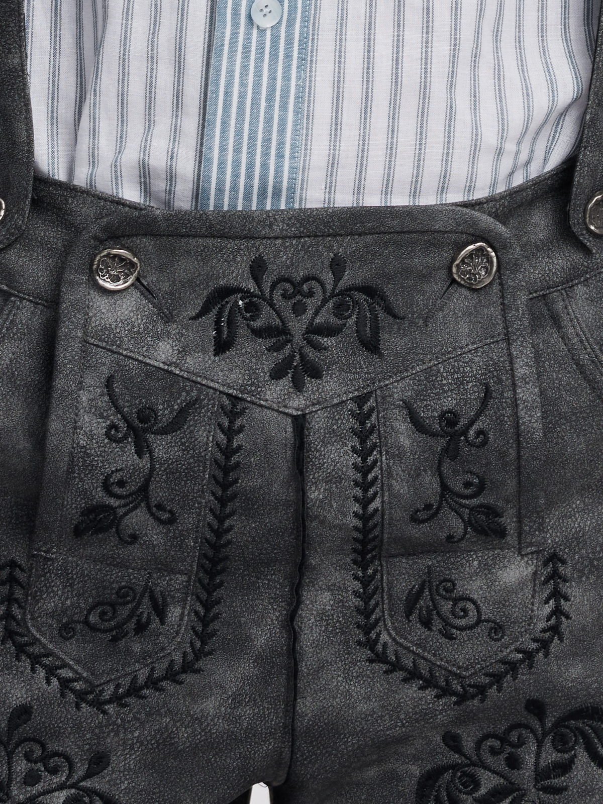 Dirndl in Grau mit traditionellem Schnitt